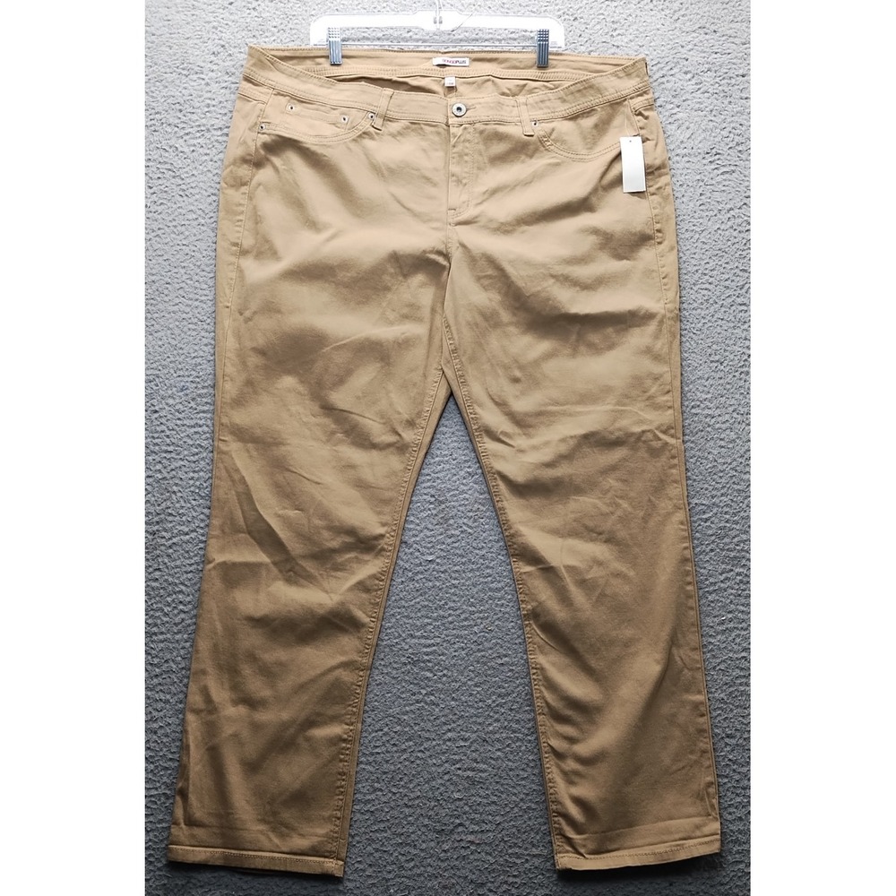 Bongo Plus Ankle Biter Jeans Womens 24W Brown Denim Stretch Comfort Straight Leg